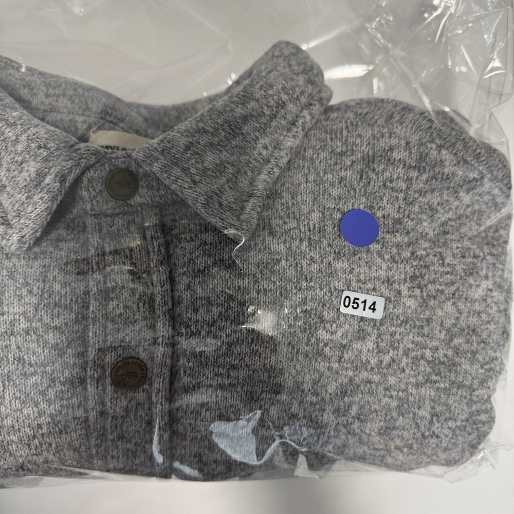 Taylor Stitch Big Sur Shirt Jacket Mens 42 Heather Gray Polartec Fleece Snap USA - Picture 13 of 13